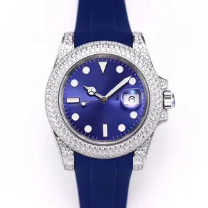 Luxe Hiphop Heren Ijskoude Bust Down Custom Moissanite Diamond Horloge