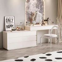 Coiffeuse moderne de luxe en bois noir avec miroir pour chambre à coucher Vanity Custom Home Furniture