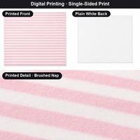 Couverture en flanelle rayée rose bébé, en polaire douce, en polyester matelassé, pour canapé ou lit, avec logo personnalisé, taille sur mesure