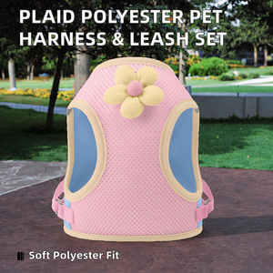 Fashion Simple Durable Comfortable Polyester XL Lighted Pet Harness Set Plaid <strong>Print</strong> <strong>Dog</strong> Cat <strong>Leash</strong> Outdoor Walking Puppy Harness - Product Image 3