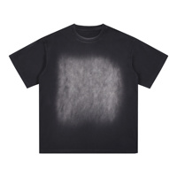 T-shirt unisexe à manches courtes en coton 100% respirant, coupe ample, 270 grammes, style vintage délavé à l'acide, effet vieilli, avec poche, idéal pour l'été