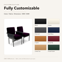 Fauteuil de salle à manger en velours violet, chaise d'appoint rembourrée avec structure métallique, fauteuil moderne pour restaurant et club, usage commercial