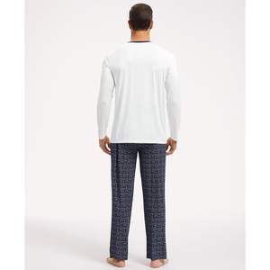 Premium <b>Men's</b> <b>Pajama</b> <b>Set</b> Bamboo Viscose Long Sleeve Sleepwear Plus Size Custom <b>Mens</b> Loungewear Modal Fabric Homewear - Product Image 3