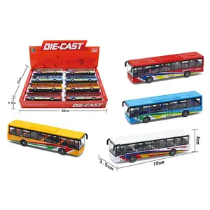 City Bus Legering Gegoten Pull Back Voertuigen Mini Model Auto Speelgoed Geschenken voor Kinderen Kinderen Jongens