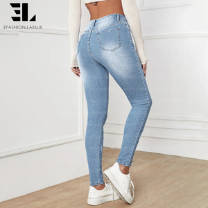 LARSUR Xintang Guangzhou China, Fábrica de Jeans de Mezclilla, Fabricante, Proveedor, Mayorista, Jeans Clásicos Ajustados para <span class=keywords><strong>Mujer</strong></span> - Product Image 4
