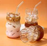Nouvelle tasse en verre borosilicate en forme de nuage, résistante à la chaleur, lavable au lave-vaisselle, réutilisable pour café, thé, smoothie, crème glacée