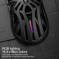 Ratón para Juegos SMAILWOLF RS8 Tri-Mode Hollow, Sensor S203, 10000DPI, 1000Hz, Pantalla Digital RGB, 70g, Ligero, Programable