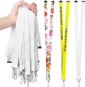 Sublimation Blank Lanyards White Neck Lanyards with <b>Badge</b> <b>Holder</b> DIY for Custom Personalized Bulk for ID Card <b>Badge</b> <b>Holder</b> - Product Image 1