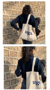 Letter Canvas Lining 2024 New Hua Cheng Ins Shoulder <b>Bag</b> Japanese Fashion Lady Customized Closure Portable Crossbody Student - Product Image 6