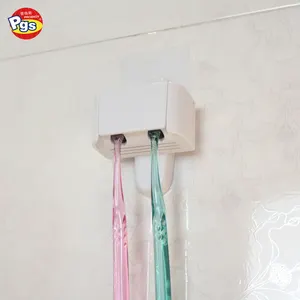 Pemegang sikat gigi plastik putih gantungan penyimpanan sikat gigi kamar mandi