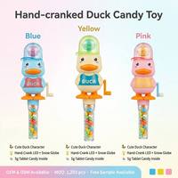 Nouveauté : Jouet Bonbon Canard Flocon de Neige Lumineux à Manivelle, Bonbons Comprimés 5g, Jouet Manuel Portable pour Enfants, Idéal Cadeau