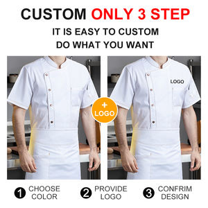 Camisa de uniforme de Chef <span class=keywords><strong>barata</strong></span> para uniforme de personal de restaurante uniforme de Chef Sexy de manga corta para mujer - Product Image 5