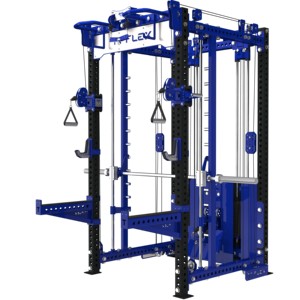 อุปกรณ์ออกกำลังกายอเนกประสงค์ TT Flex สำหรับใช้ในบ้าน พร้อมพาวเวอร์เคจ สมิธแมชชีน แร็คสควอท แท่นวางน้ำหนักเหล็ก สำหรับบริหารกล้ามเนื้อหน้าอกและขา เหมาะสำหรับทุกเพศ - Product Image 2