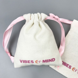 Organic Customized Logo Small Twill Cotton Pouch Clothing Shoes Dust Cotton Drawstring <b>Bags</b> - Product Image 3