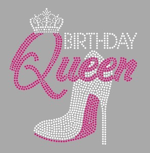 Magliette personalizzate in cotone Spandex regine di compleanno da donna con strass - Product Image 5