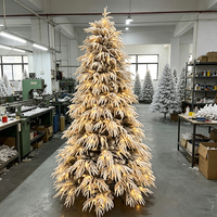 Hochwertiger Luxus-Weihnachtsbaum mit PE-Weidenzweigen gemischt mit PVC-Spitzenzweigen, Vorbeleuchtet und Beflockt, für Weihnachtsdekoration