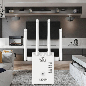 New Home 1200Mbps Dual-Band <strong>WiFi</strong> Booster Through-Wall <strong>Pocket</strong> Extender with 1000Mbps LAN Ports 4 External Antennas Supporting WEP - Product Image 3