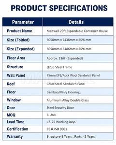 <span class=keywords><strong>Casa</strong></span> Container Espandibile 20Ft 40Ft a Prezzo di Fabbrica, <span class=keywords><strong>Casa</strong></span> Prefabbricata Pieghevole, Villa Prefabbricata Mobile - Product Image 6