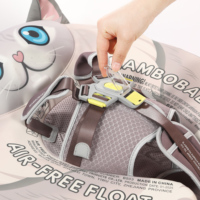 Flotteur de bain pour bébé en forme de chat mignon avec auvent solaire, flotteur de bain sûr non gonflable pour bébé de 3 à 24 mois