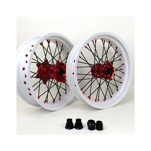 Juego de Ruedas Supermoto de 17 Pulgadas para Honda CRF250R CRF450R, Llantas Blancas de Aluminio 7116-T6 con Bujes CNC para CR125 CR250 <span class=keywords><strong>Supermotard</strong></span> - Product Image 5