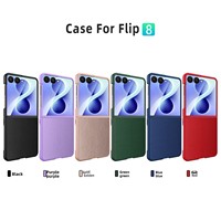 Étui de téléphone de haute qualité, nouvelle arrivée, ultra fin, en cuir PU, protection en verre trempé, antichoc, pour Samsung Z Flip 8