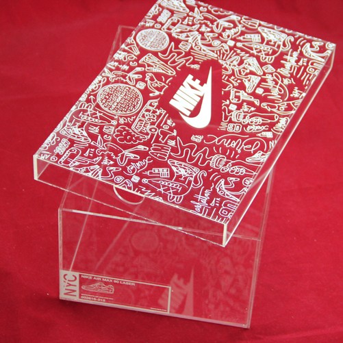 Пользовательский высококачественный прозрачный акриловый контейнер для обуви NIKE, акриловый контейнер для хранения обуви с крышкой