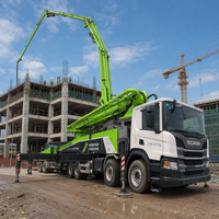 Camión Bomba de Concreto Usado Zoomlion Diésel 56m con Chasis de Tractor Scania, Componente Central del Motor ZLJ5441THBSE, Listo para Exportación