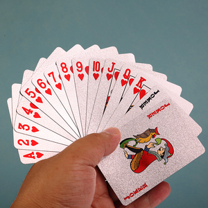 Cartas de Póker de Lujo Impermeables de PVC con Textura de Diamante Negro y Plateado, Cartas de Juego Mágicas Personalizadas con Logotipo - Product Image 2