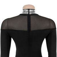 Robe pour femmes tendance S-XXL avec un col haut et un design exquis en strass et estampage à chaud