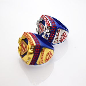 Anillo <span class=keywords><strong>de</strong></span> Campeonato <span class=keywords><strong>de</strong></span> la Liga <span class=keywords><strong>de</strong></span> Béisbol Juvenil USSSA Personalizado, Anillo <span class=keywords><strong>de</strong></span> Hombre <span class=keywords><strong>de</strong></span> Aleación Chapado en Oro, Estilo Casual Deportivo con Gema <span class=keywords><strong>de</strong></span> Superman - Product Image 4