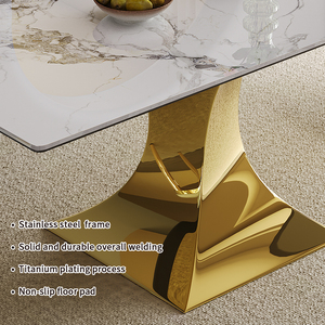 Новая модель 2026 года: Обеденный стол с акриловым основанием, мебель для гостиной, роскошный обеденный гарнитур со столешницей из сланца - Product Image 4