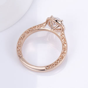 Bague ovale en diamant or jaune 18 carats Messi Jewelry MSR-1415 pour femme - Product Image 3