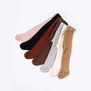 Collant in maglia tinta unita morbidi per bambine, primavera autunno - Product Image 2