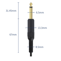 Vente en gros de câble audio stéréo personnalisé 1/2/3/5m, plaqué or, 6.35mm mâle vers 6.35mm 3.5mm mâle