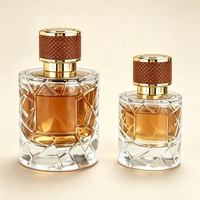 Botol Parfum Mewah Silinder Kaca 50ml Baru Tiba, Pompa Semprot, 100ml Logo Dapat Disesuaikan, Kotak Parfum Kosong Isi Ulang