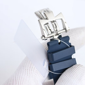 Reloj de Pulsera Mecánico de Diseño de Alta Gama con Esfera Azul, Correa de Caucho, Caja de Acero, Resistente al Agua 50M, Cristal de Zafiro, Doble Hora y Reserva de Marcha - Product Image 5