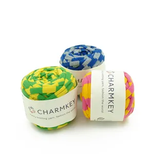 Charmkey-Hilo de <span class=keywords><strong>trapillo</strong></span> <span class=keywords><strong>para</strong></span> bolsos, 100% poliéster, camiseta, jersey - Product Image 1