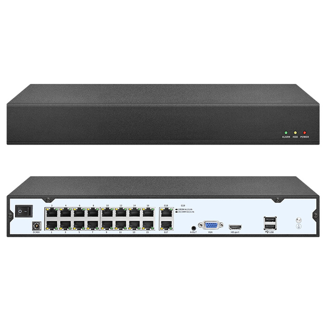 Face Detection 16 Channel 4K DVR 16ch XMEYE NVR POE 16 Ports Support 1pc HDD Slot