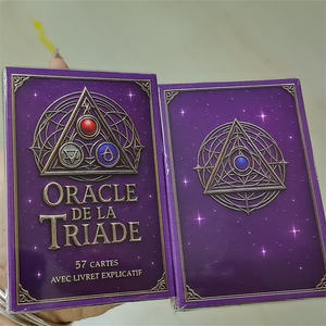 Cartas de <span class=keywords><strong>Tarot</strong></span> Francesas para Adivinación, Cartas de Oráculo con Afirmaciones Ecológicas, Baraja de Papel de Marsella con Guía, en Venta - Product Image 1