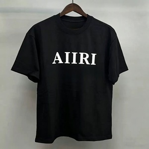 เสื้อยืดแขนสั้นผ้าฝ้ายพิมพ์ลาย AMI RI สไตล์ฮิปฮอปโอเวอร์ไซส์ลำลองสำหรับผู้ชาย แฟชั่นสตรีทแบบอเมริกันสำหรับฤดูร้อน - Product Image 5