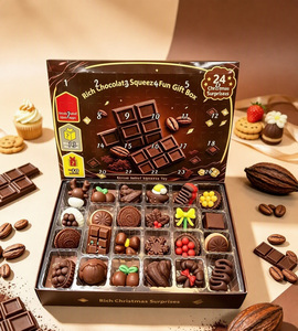 24 Juguetes Antiestrés de Chocolate en Caja de Regalo de Navidad, Juguetes Sensoriales de PU para Aliviar el Estrés - Product Image 4