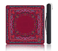 Tapis de Mahjong Américain de Luxe à Motif Géométrique Polygone, Antidérapant avec Dos en Caoutchouc, Durable, Réduction du Bruit, Pliable, pour Table de Jeu et Poker