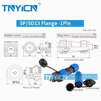 SD13 bride 1P 25A tendance produits chauds industrie SP13 papa maman mâle femelle prise d'alimentation connecteur circulaire étanche