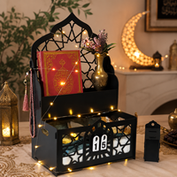 Décoration islamique Ramadan Pafu pour la maison, organisateur de prières en bois, support pour Coran, décoration Eid Mubarak, étagère de prière