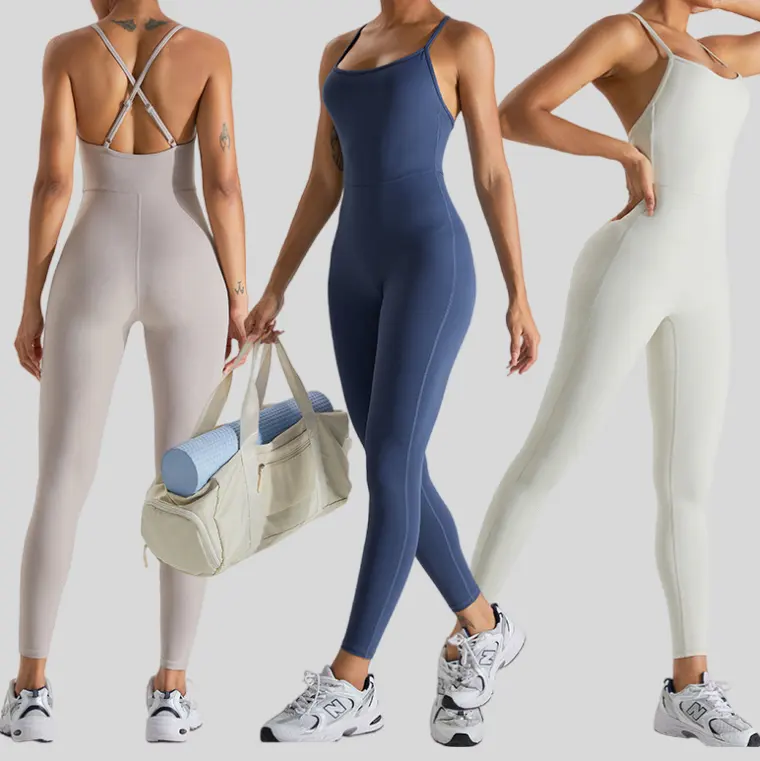 Le donne nude feel beauty back yoga clothes casual dance sportswear fitness sports tuta senza maniche con rifiniture a pancia stretta