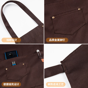 Customized Halter Apron With Logo Printing Waterproof Stain Resistant For Restaurant Supermarket Work Uniform One Size Polyester - Product Image 3