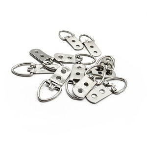Colgador de anillo en D de Metal niquelado, colgador de espejo de foto de dos agujeros, ganchos colgantes para cerraduras - Product Image 5