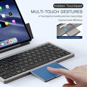 Clavier sans fil pliable à ciseaux avec pavé tactile et coque magnétique détachable pour tablettes de bureau – Stock usine - Product Image 5