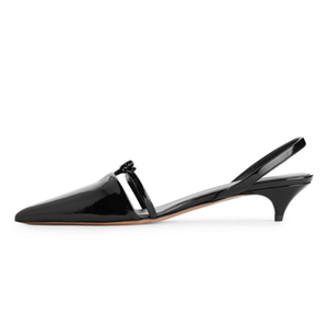 Zapatos de Tacón Bajo para Mujer, con Lazo Pequeño, Tipo Slingback, Punta Puntiaguda, para Oficina, Sandalias de Verano con Correa Trasera - Product Image 4