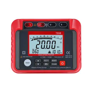 Testeur de résistance d'isolation numérique TS58 cc 50-1000V, compteur megohmmètre avec grand écran LCD, résistance d'isolation de 0.1M à 1G